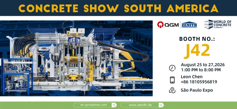 Jentera Quangong bersedia untuk mempamerkan di Pameran Konkrit di São Paulo, Brazil—sertai kami untuk acara industri utama Amerika Selatan ini.